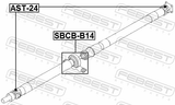 Febest SBCB-B14 Drive Shaft Bearing (Repair Kit)