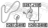 Febest 1290-D4HE Belt Tensioner