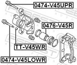 Febest 0474-V45LOWR Rear Caliper Slide Pin