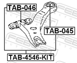 Febest TAB-045 Rear Bushing, Front Control Arm