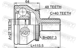 Febest 2710-XC90WDA48 Outer CV Joint 27X57.4X40