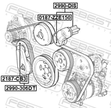 Febest 2990-306DT Belt Tensioner