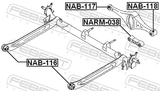 Febest NARM-038 Rear Upper Transverse Link