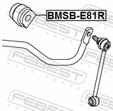 Febest BMSB-E81R Rear Stabilizer Bar Bush D13