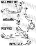 Febest 2220-HMLF Ball Joint Front Lower Arm