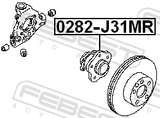 Febest 0282-J31MR Rear Wheel Hub