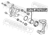 Febest 0176-ACU20F Front Caliper Piston D63.3