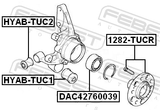 Febest DAC42760039 Front Wheel Bearing 42X76X39