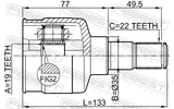 Febest 1111-MAT Inner CV Joint 19X35X22