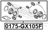 Febest 0175-GX105F Front Brake Caliper Repair Kit (Set For Two Sides)