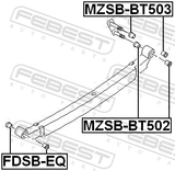 Febest FDSB-EQ Rear Leaf Spring Bushing Front