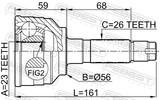 Febest 0510-MPV Outer CV Joint 23X56X26