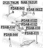 Febest 2125-TWJR Rear Transverse Link