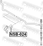 Febest NSB-024 Front Stabilizer Bar Bush D15.5