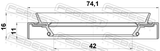 Febest 95HDY-44741116R Rear Differential-Pinion Seal 42X74.1X11X16