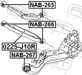 Febest NAB-267 Rear Arm Bushing