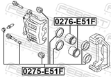 Febest 0276-E51F Front Caliper Piston D47.5