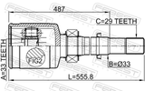 Febest 0211-T31MTRH Inner CV Joint Right 33X33X29