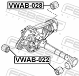 Febest VWAB-028 Differential Mount Bushing