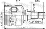 Febest 0111-001 Inner CV Joint 23X34X23