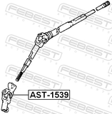 Febest AST-1539 Cross Shaft Joint, Steering Column Shaft 15X39