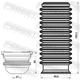 Febest VLSHB-S60F-KIT Boot With Jounce Bumper Front Shock Absorber Kit