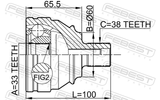 Febest 2310-018 Outer CV Joint 33X60X38