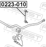 Febest 0223-010 Front Stabilizer Link / Sway Bar Link