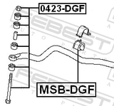 Febest 0423-DGF Front Stabilizer Link / Sway Bar Link