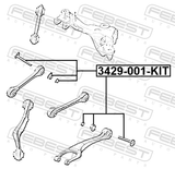 Febest 3429-001-KIT Repair Kit, Camber Adjusting Eccentric Bolt