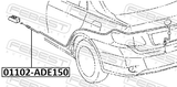 Febest 01102-ADE150 Cable Assembly Tailgate Lock Control