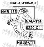 Febest NAB-134135-KIT Front Arm Bushing Kit