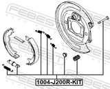 Febest 1004-J200R-KIT Brake Shoe Fitting Kit (Set For Two Sides)