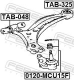 Febest TAB-325 Rear Bushing, Front Control Arm