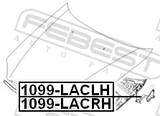 Febest 1099-LACRH Hinge Assembly Hood Right