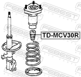 Febest TD-MCV30R Rear Shock Absorber Jounce Bumper