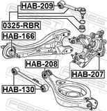 Febest HAB-207 Rear Knuckle Bushing