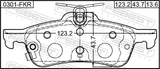 Febest 0301-FKR Pad Kit, Disc Brake, Rear - Kit (With Anti Squeal Shim)