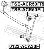 Febest TSB-ACR50FL Front Stabilizer Bar Bush Left D24.5