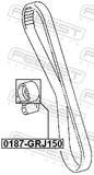 Febest 0187-GRJ150 Timing Belt Tensioner Pulley