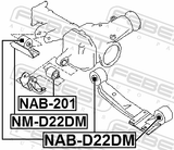 Febest NAB-D22DM Rear Differential Bushing