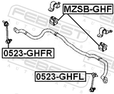 Febest MZSB-GHF Front Stabilizer Bar Bush D22