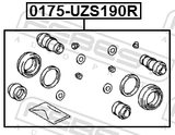 Febest 0175-UZS190R Rear Brake Caliper Repair Kit (Set For Two Sides)