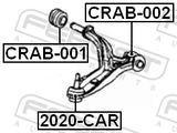 Febest CRAB-002 Front Bushing, Front Control Arm