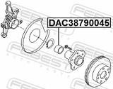 Febest DAC38790045 Rear Wheel Bearing 38X79X45