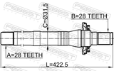 Febest 1212-SFCL Axle Half Shaft Right 28X423X28
