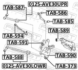 Febest TAB-589 Rear Arm Bushing, Under Shock Absorber