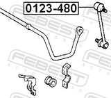 Febest 0123-480 Rear Stabilizer Link / Sway Bar Link