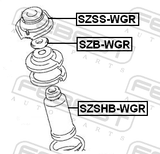 Febest SZSHB-WGR Front Shock Absorber Boot