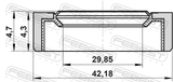 Febest 95BCY-30420405X Half Shaft Oil Seal 29.85X42.18X4.3X4.7